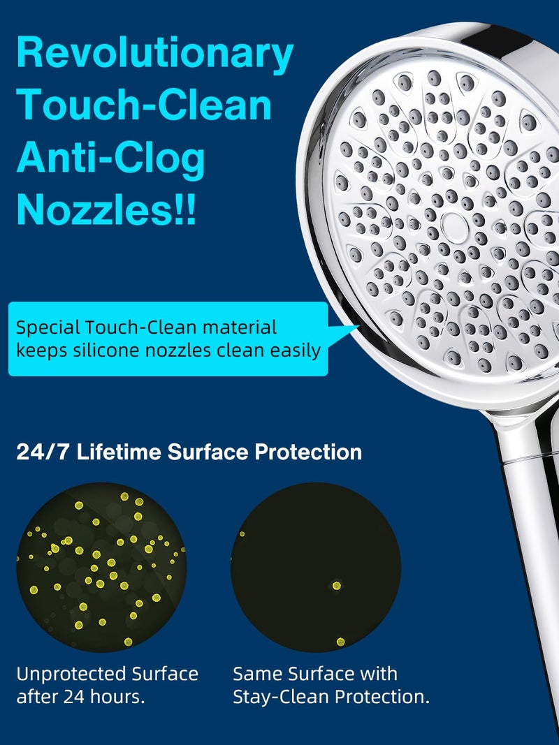 Cobbe Filtered Shower Head with Handheld - Filters Over 99% Of Chlorine - 2.0 Carbon Shower Head Filter System - Water Softener Filters Beads for Hard Water - Reduces Dry Itchy Skin, Chrome - Image 3